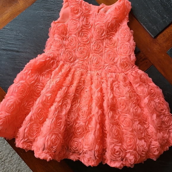 Cherokee rosette neon coral dress - Picture 1 of 4